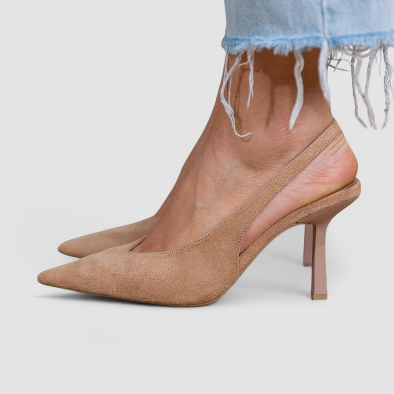 Marlena - Nudefarbene Slingback-Pumps mit Absatz