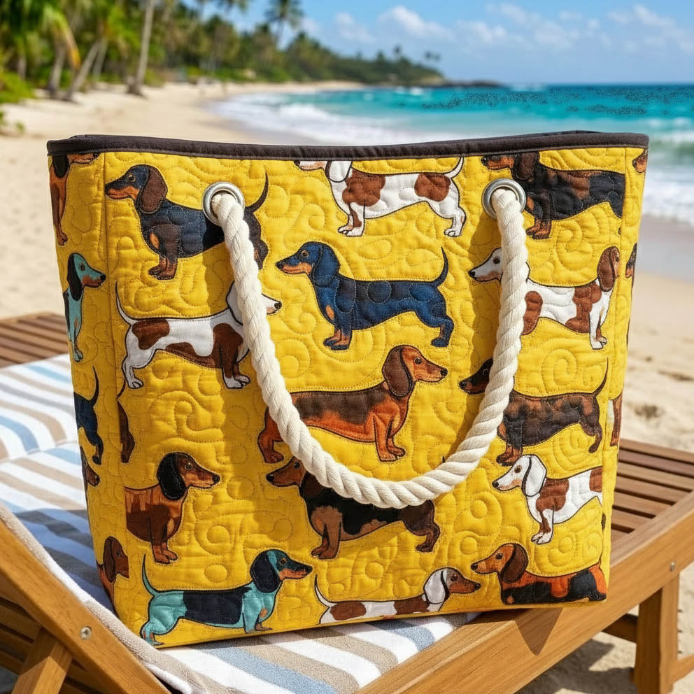 Handgefertigte Strandtasche | Dackel