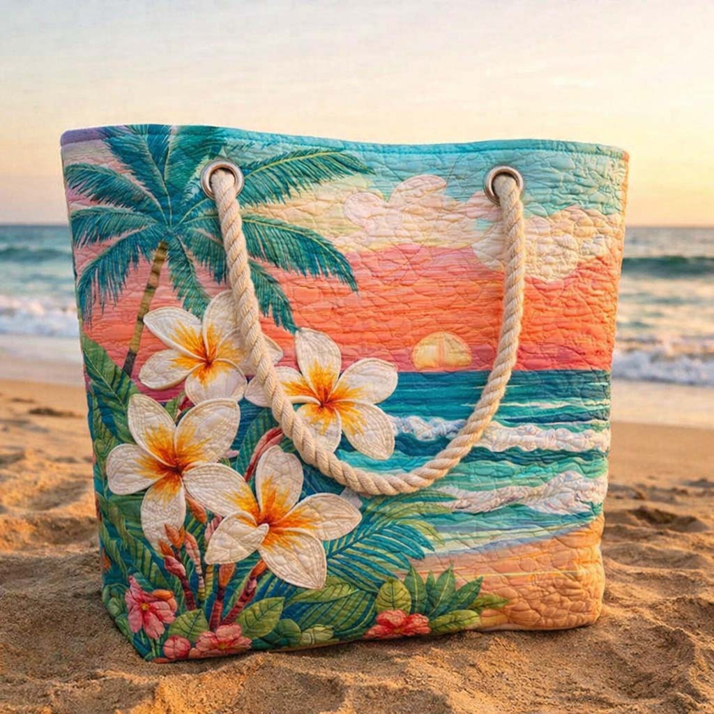 Handgefertigte Strandtasche | Tropisches Flair