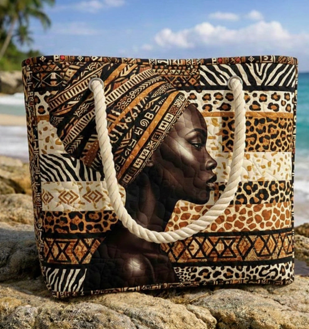 Handgefertigte Strandtasche | Melaninkönigin