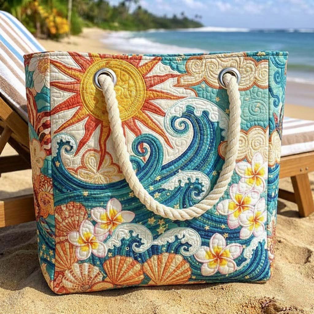 Handgefertigte Strandtasche | Wärmer Heiligenschein