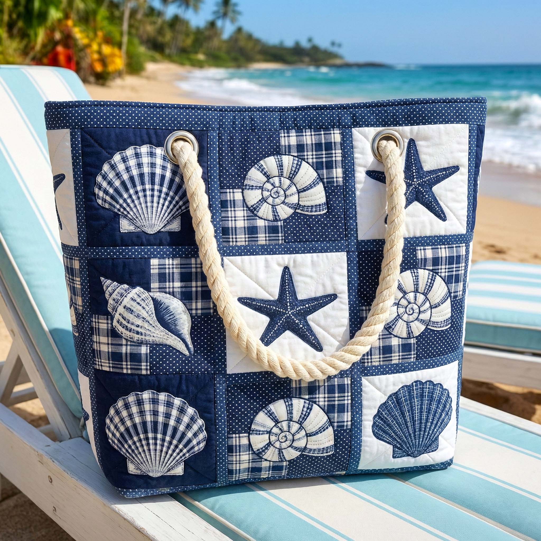 Handgefertigte Strandtasche | Muschel-Serenity