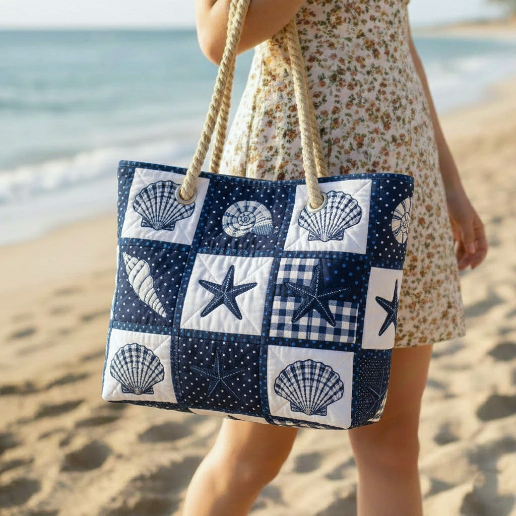 Handgefertigte Strandtasche | Muschel-Serenity