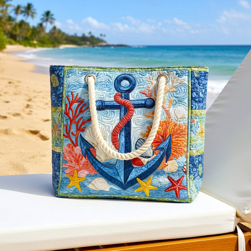 Handgefertigte Strandtasche | Nautischer Anker