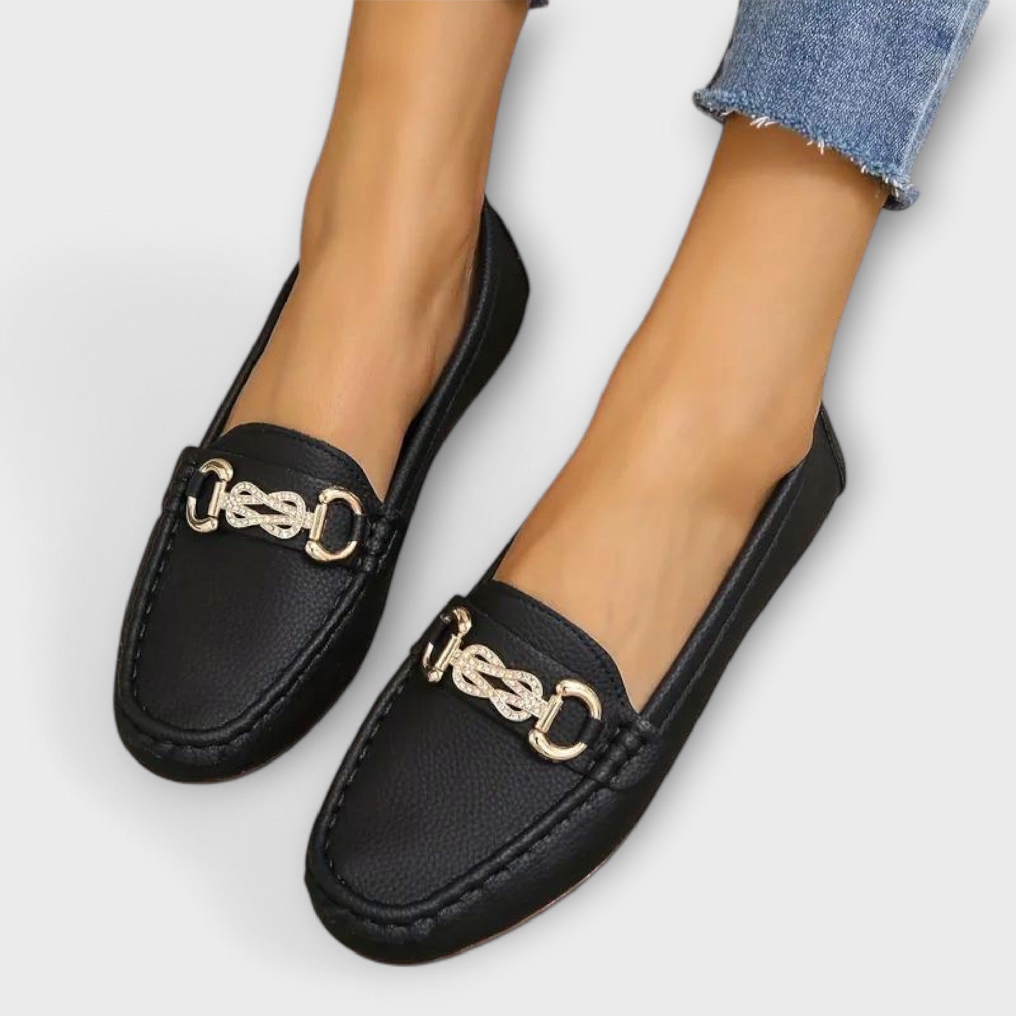 Liesbeth - Schwarzer Loafer mit Schnalle