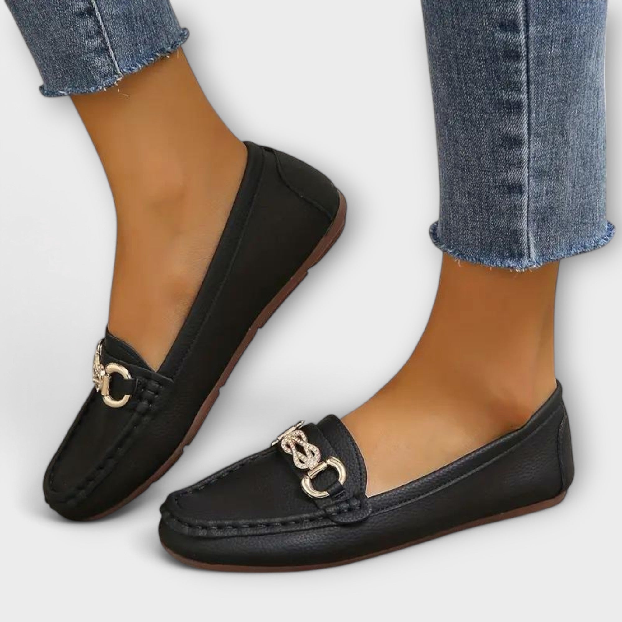 Liesbeth - Schwarzer Loafer mit Schnalle