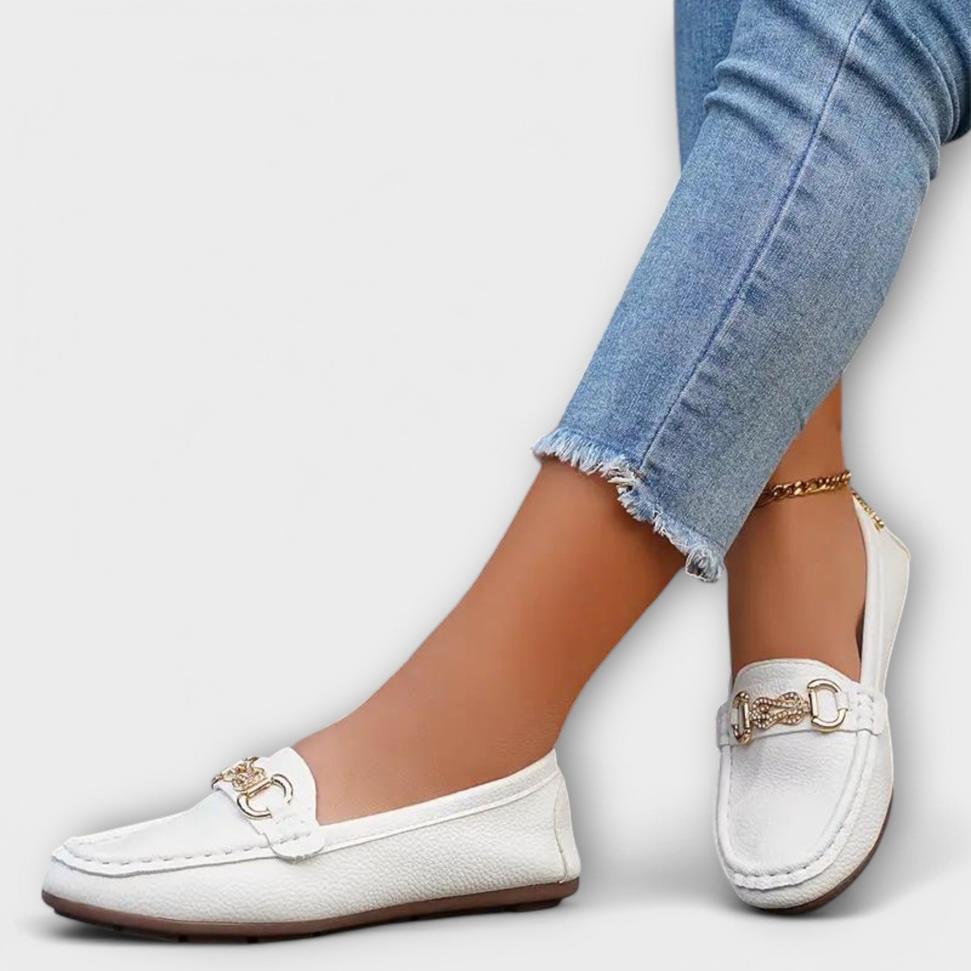 Schwarzer Cordula-Loafer mit Schnalle