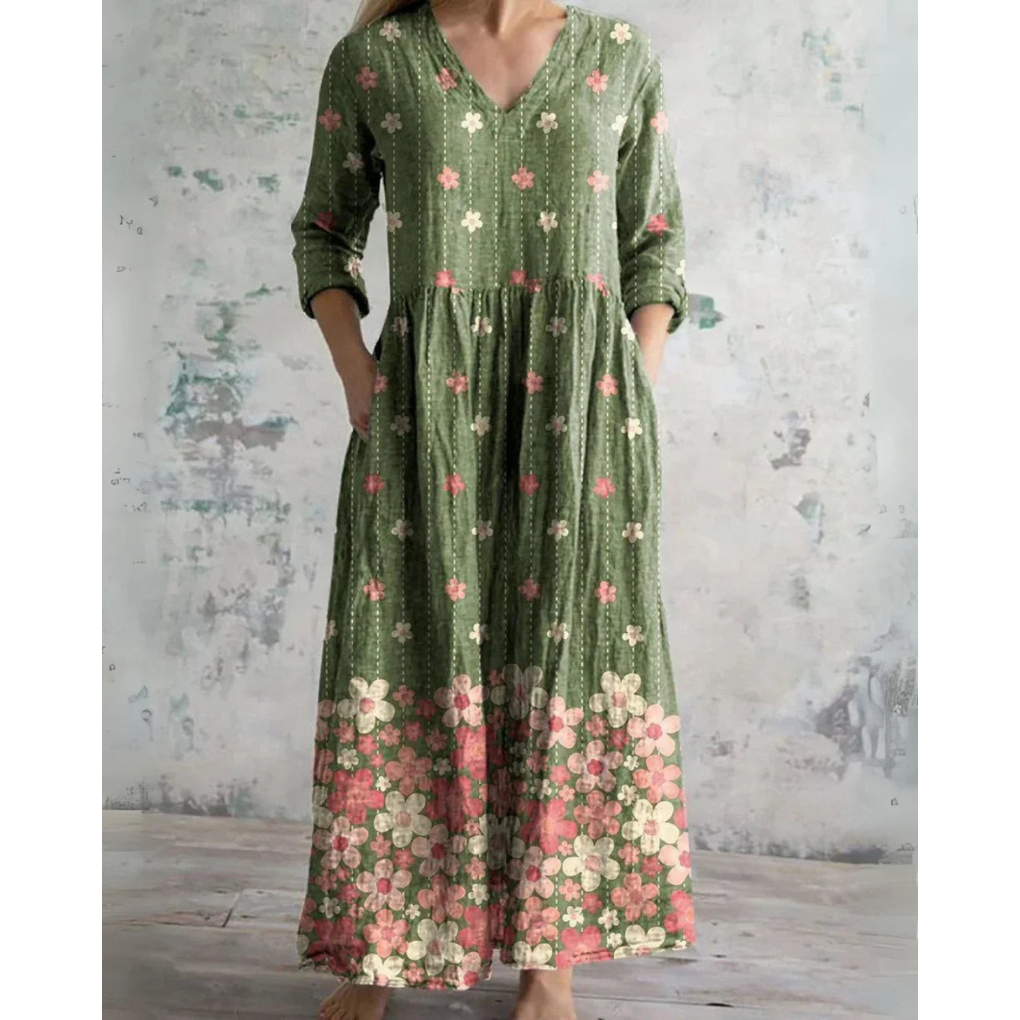 ELEANOR | Vintage-Maxikleid mit Blumenmuster