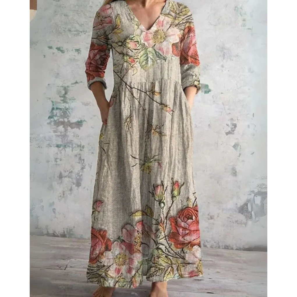 ELEANOR | Vintage-Maxikleid mit Blumenmuster
