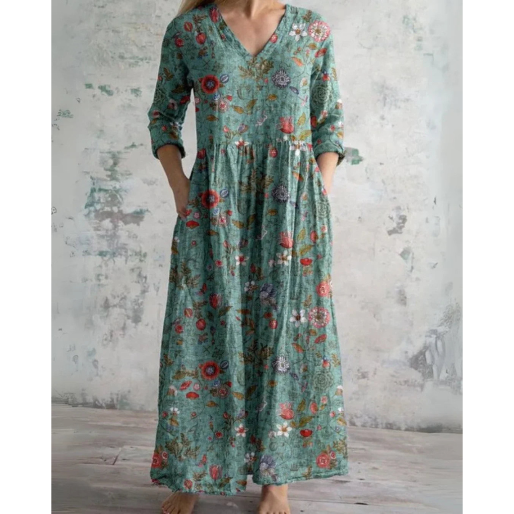 ELEANOR | Vintage-Maxikleid mit Blumenmuster