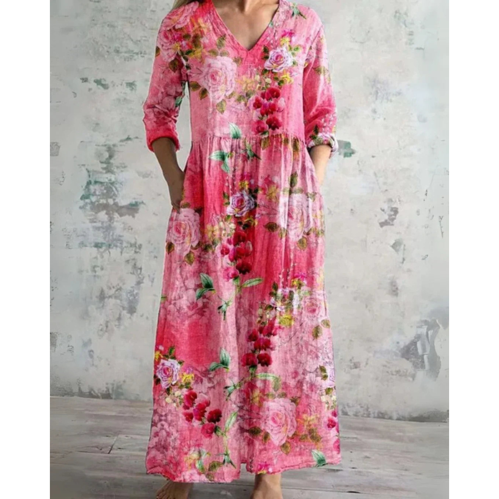 ELEANOR | Vintage-Maxikleid mit Blumenmuster