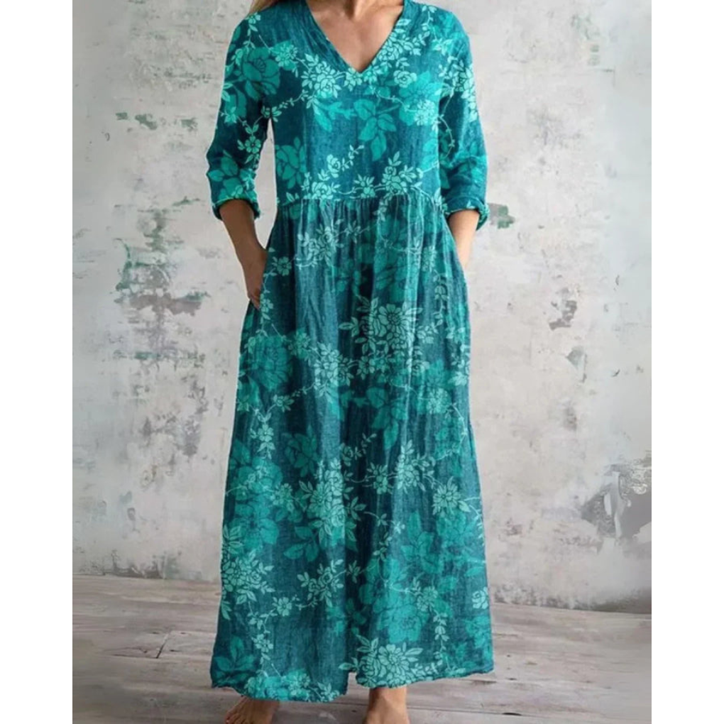 ELEANOR | Vintage-Maxikleid mit Blumenmuster