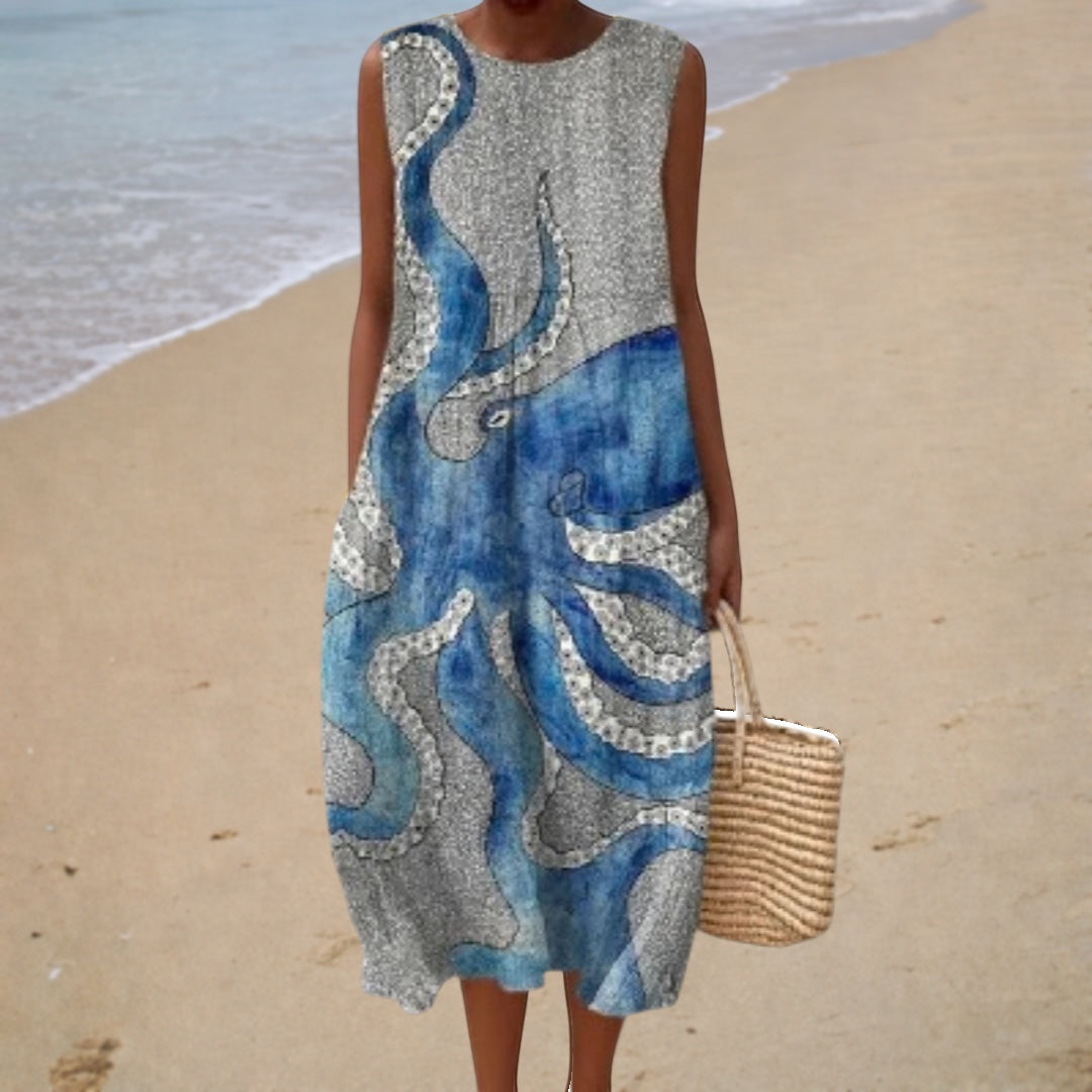 Bequemes ärmelloses Sommerkleid