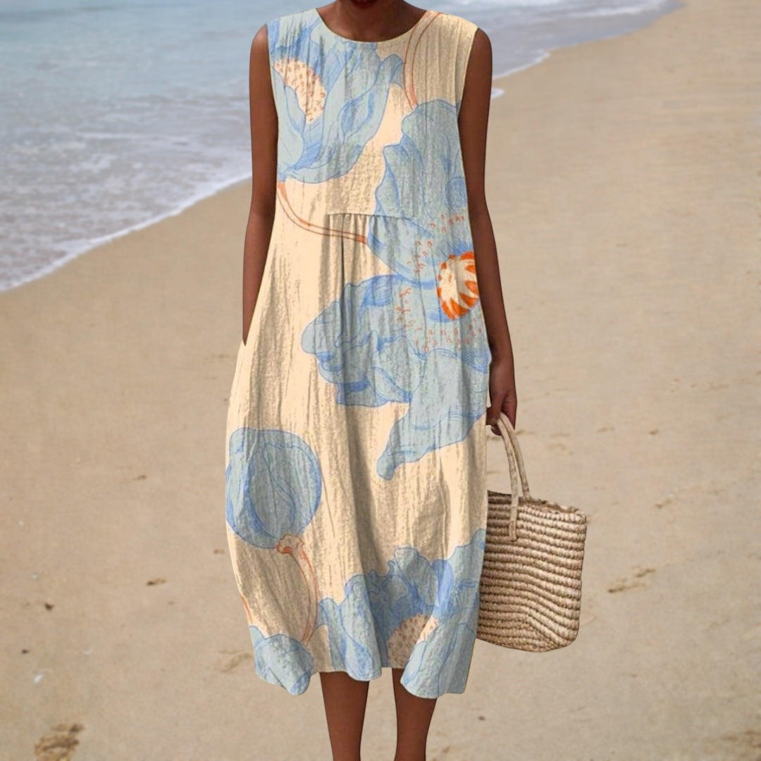 Bequemes ärmelloses Sommerkleid
