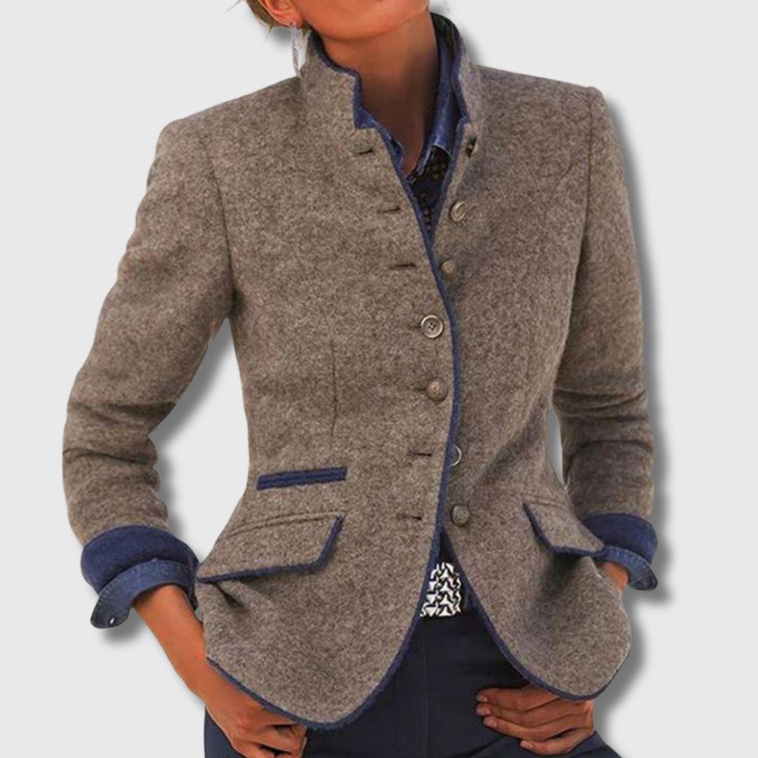 Joanna | Klassische Wolljacke in reduzierter Deckkraft