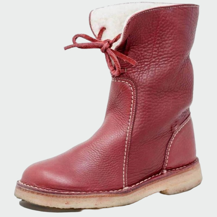 Wasserdichte Herren-Lederstiefel mit Wollfutter