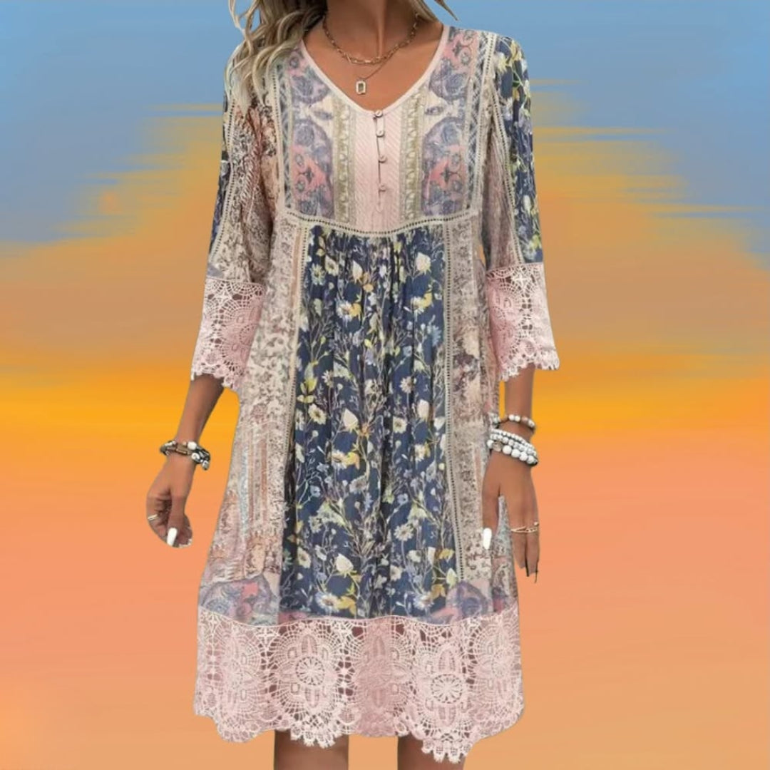 NAYA | FLÜSSIGES BOHO-LUXUS-MIDI-KLEID