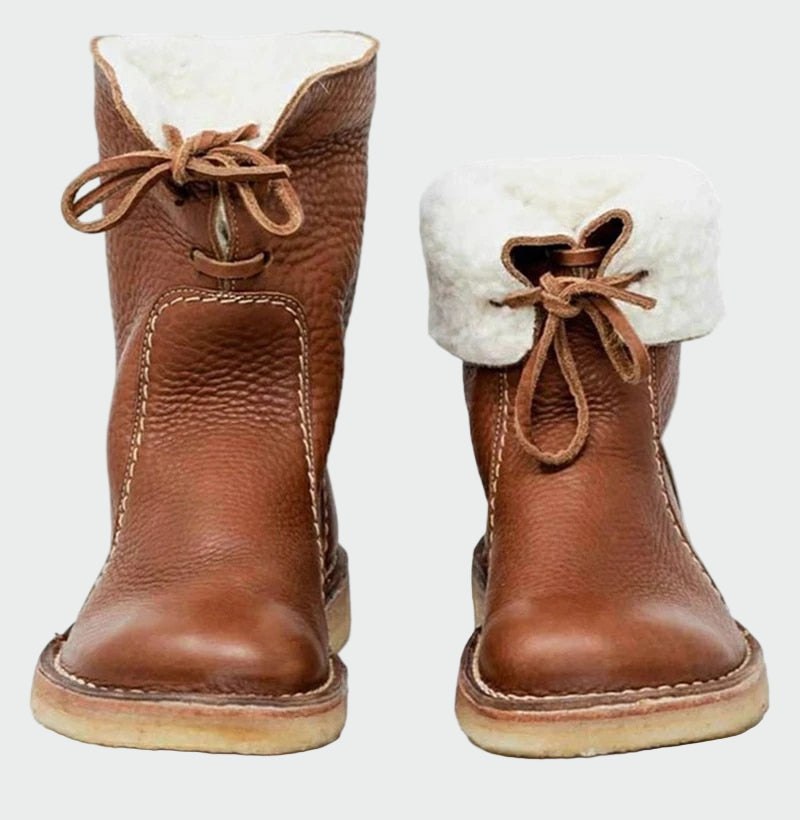 Wasserdichte Herren-Lederstiefel mit Wollfutter
