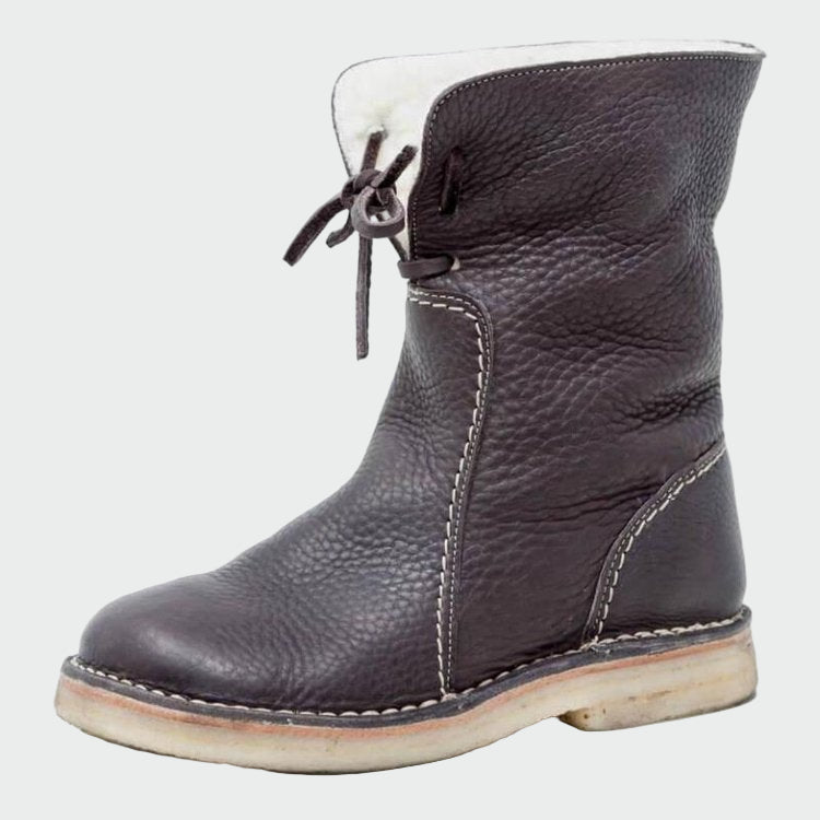 Wasserdichte Herren-Lederstiefel mit Wollfutter