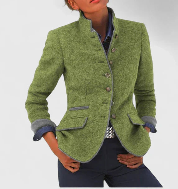 Joanna | Klassische Wolljacke in reduzierter Deckkraft