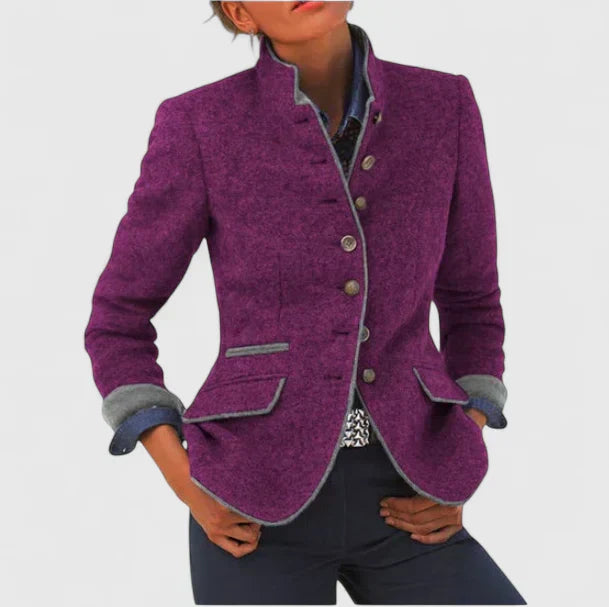 Joanna | Klassische Wolljacke in reduzierter Deckkraft