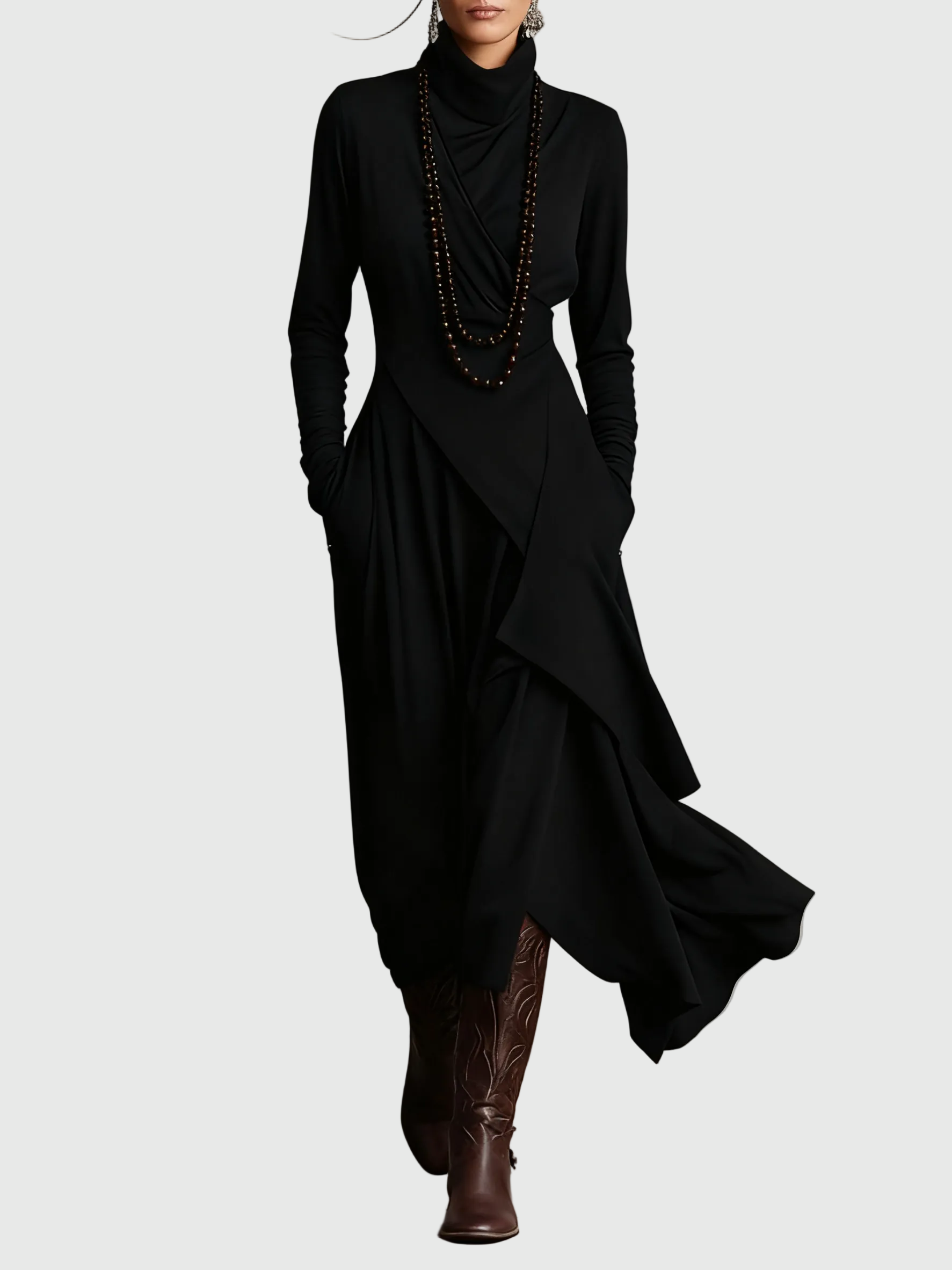 Lila | Plissiertes Maxikleid