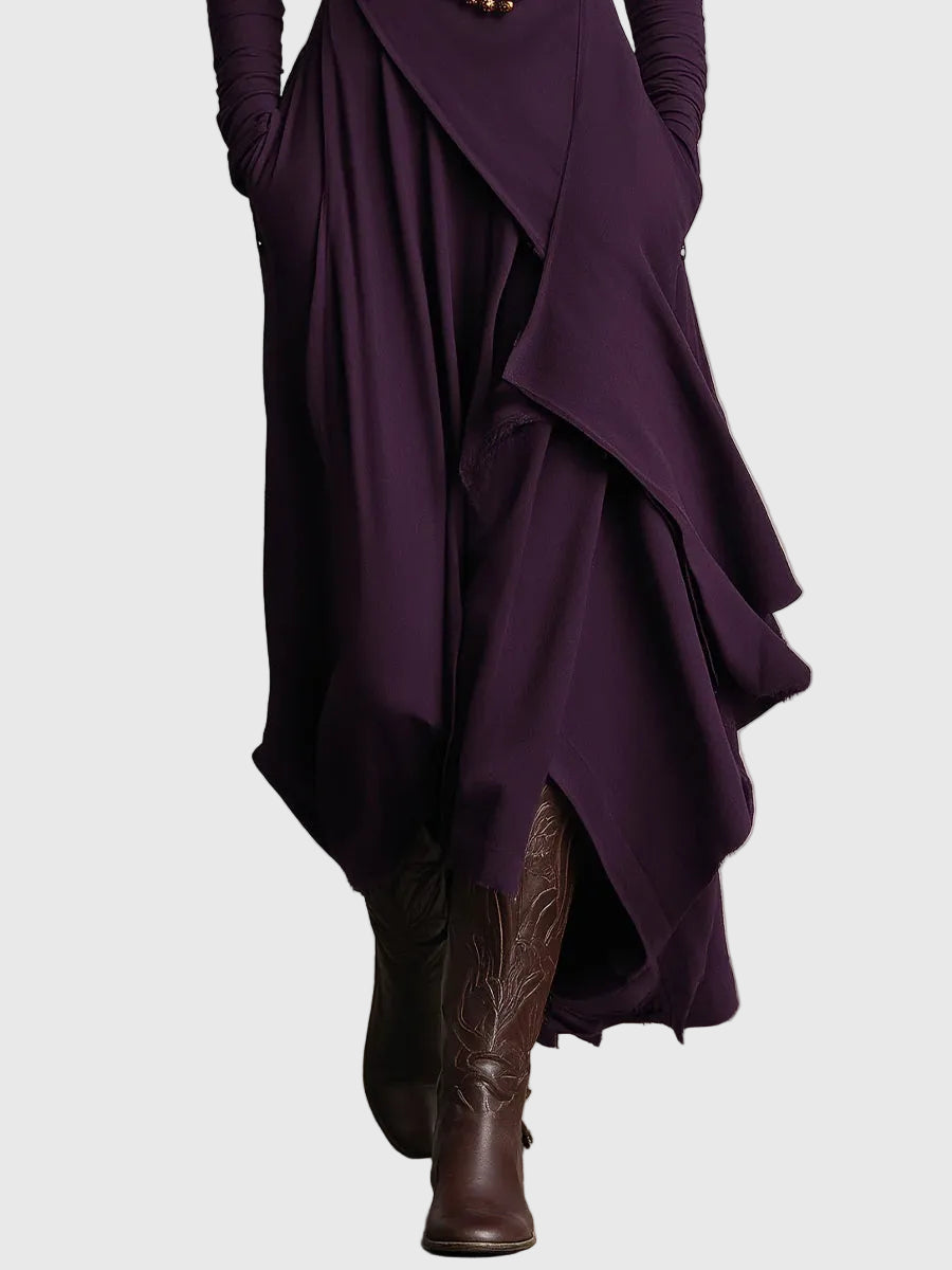 Lila | Plissiertes Maxikleid