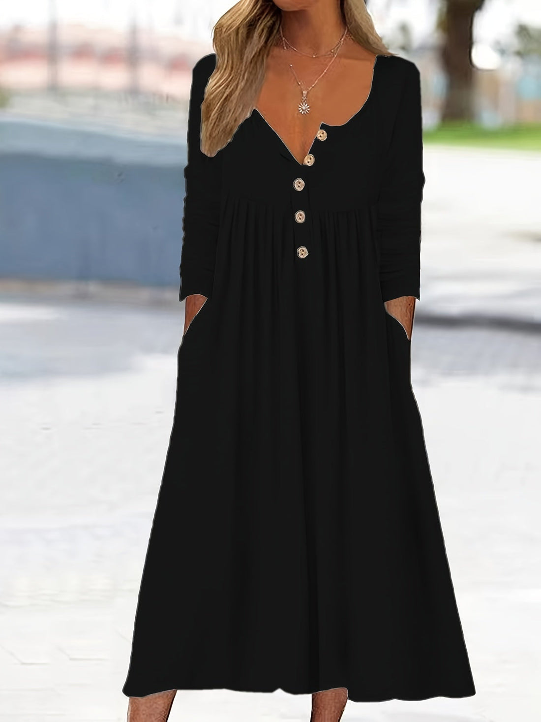 ZARA | Midikleid mit Knöpfen vorne
