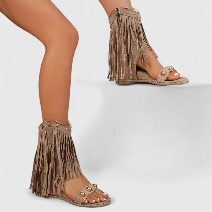 Eira - Schicke Fransen-Sandalen