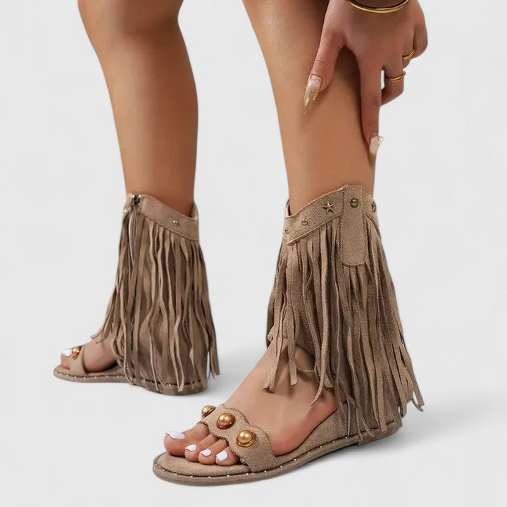 Eira - Schicke Fransen-Sandalen