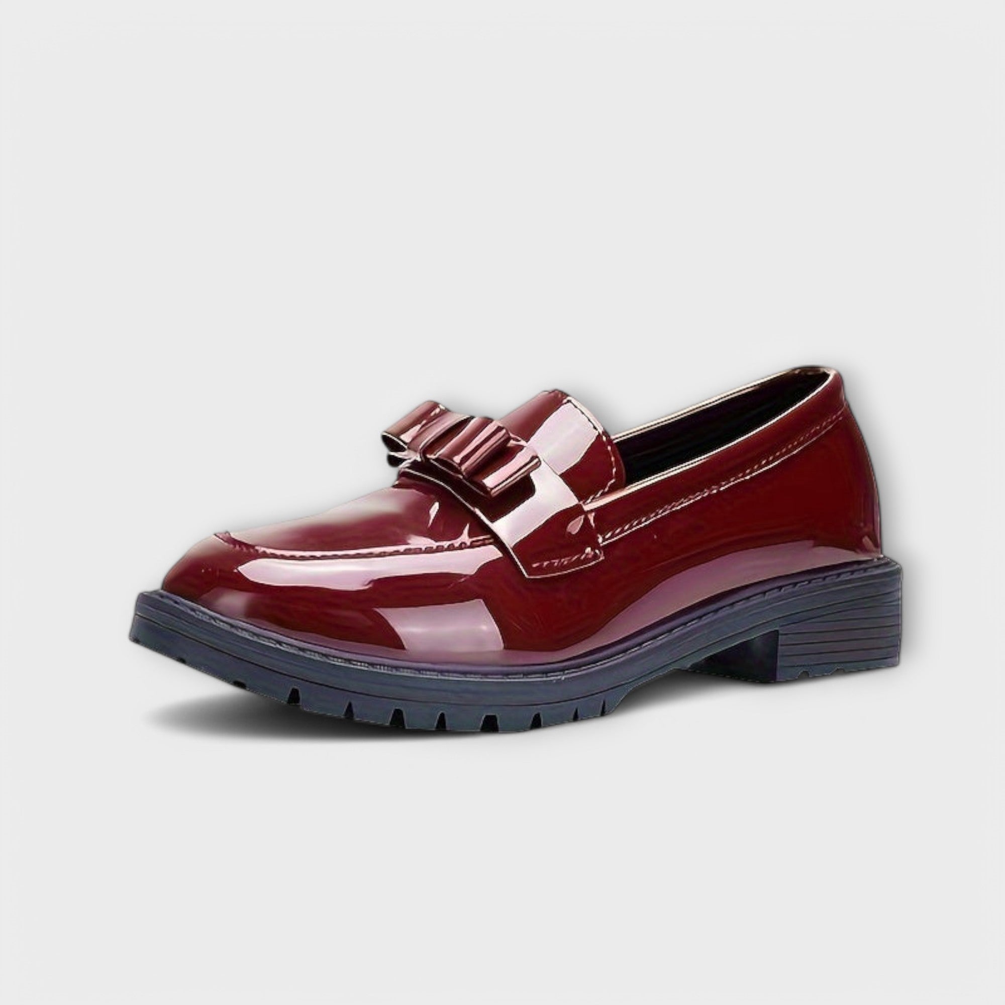 Brunhild - Burgunderrote Lackleder-Loafer