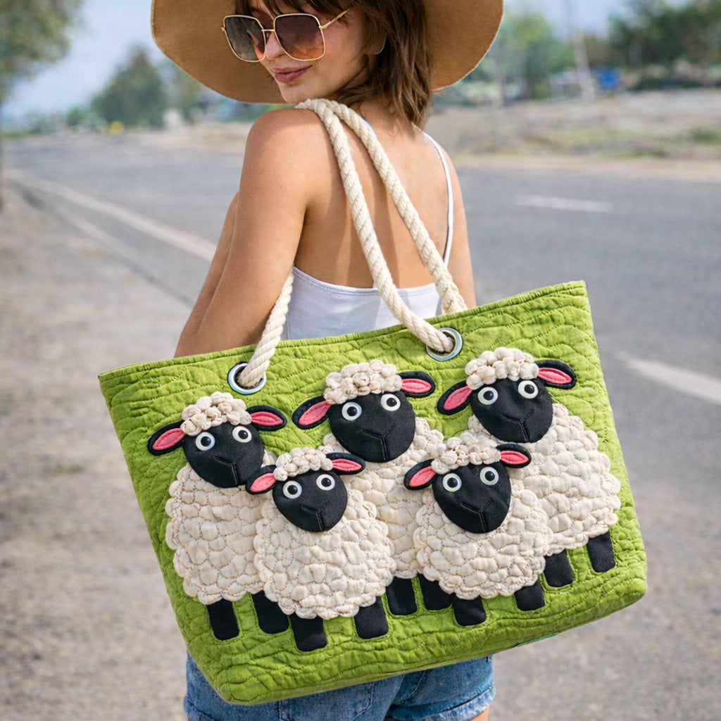 Handgefertigte Strandtasche | Schafhimmel