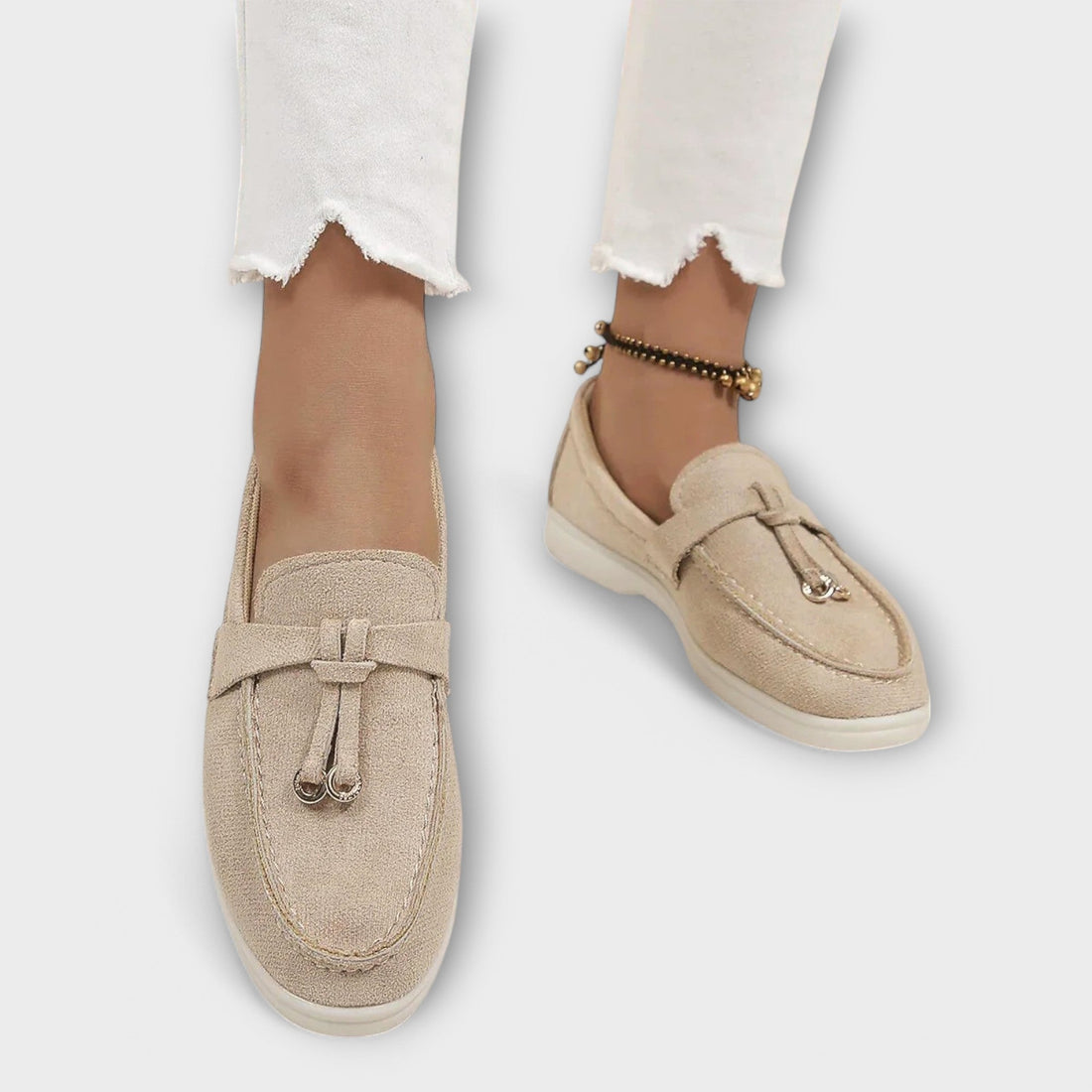 Gerlinde - Elegante beige Hausschuhe
