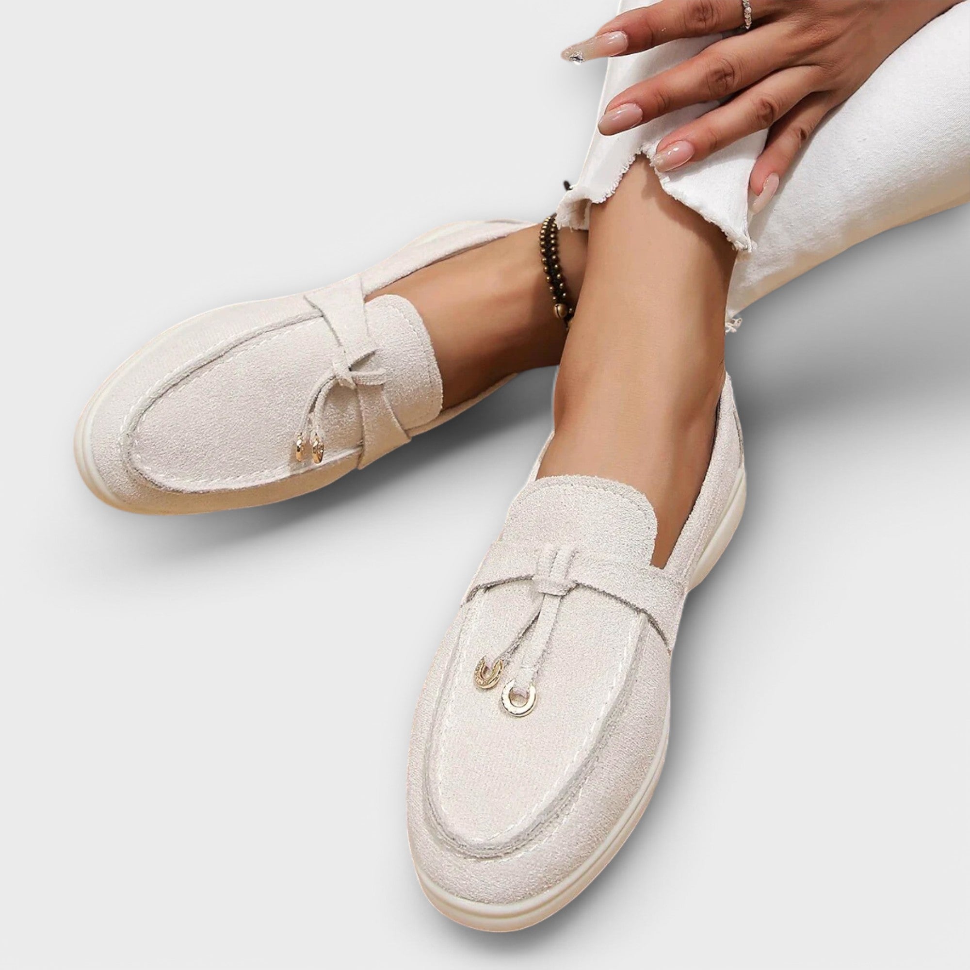 Gerlinde - Elegante beige Hausschuhe