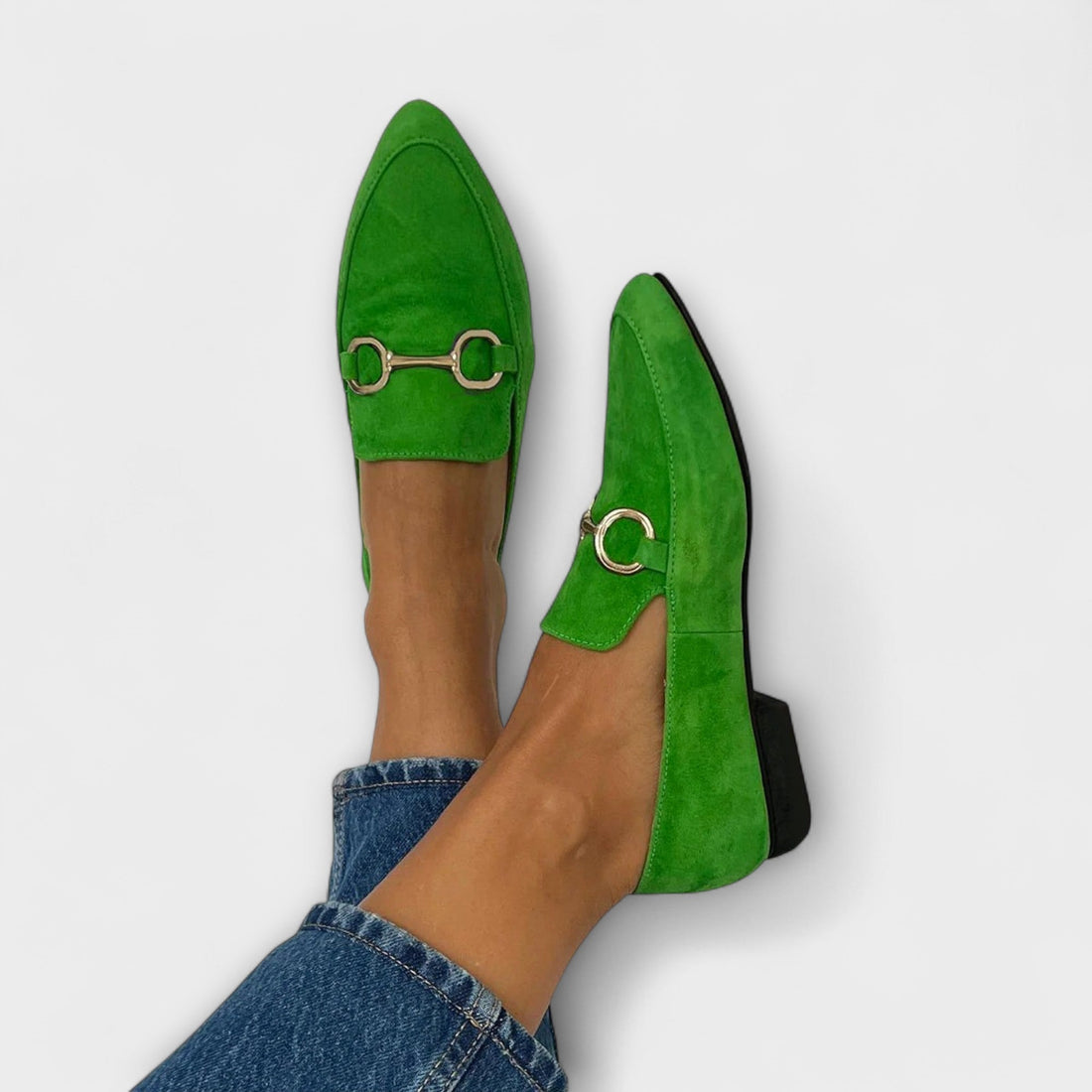 Klara - Grüne Schnürpantoffeln