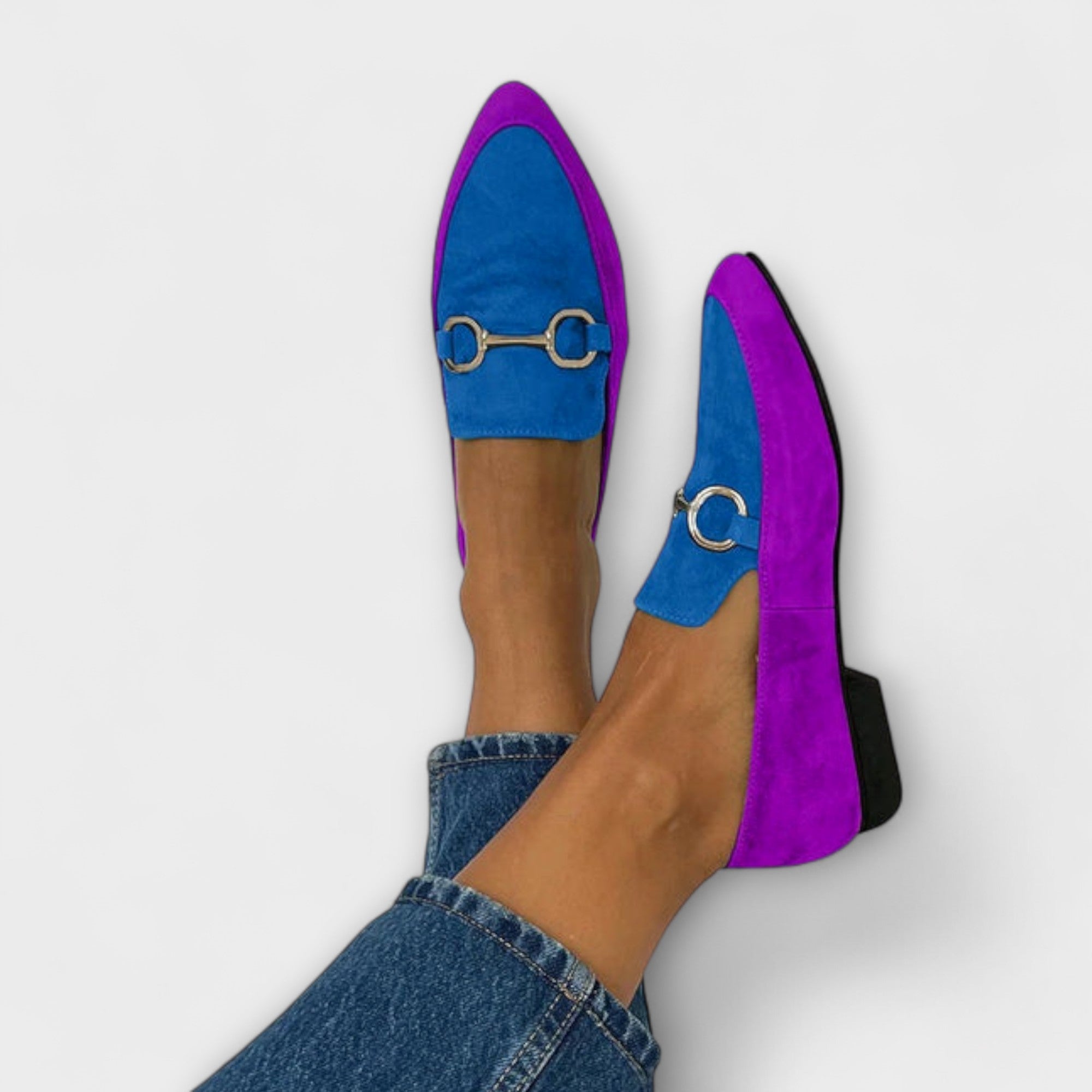 Walburg - Retro-Ballerinas Blau-Lila