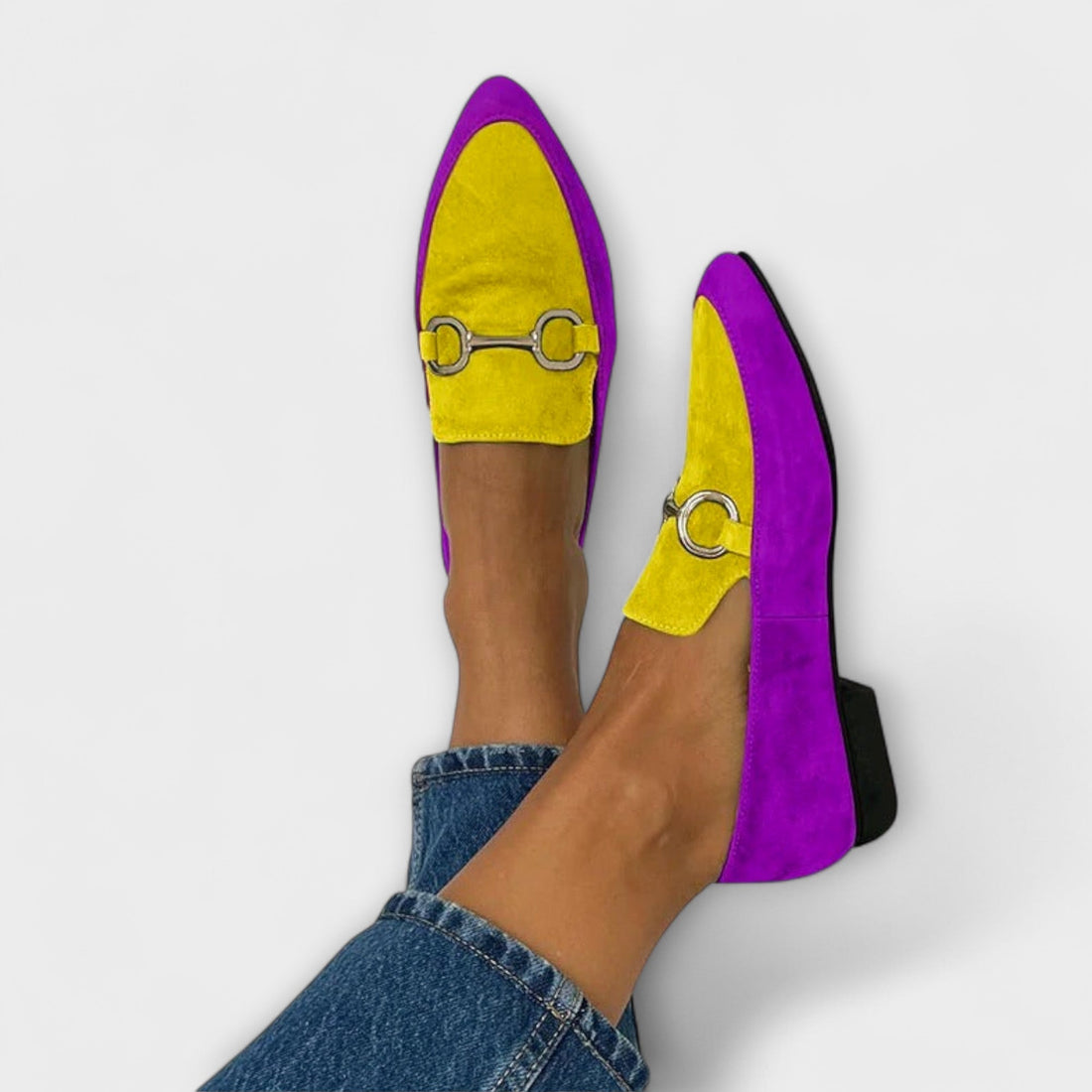 Walburg - Retro-Ballerinas Blau-Lila