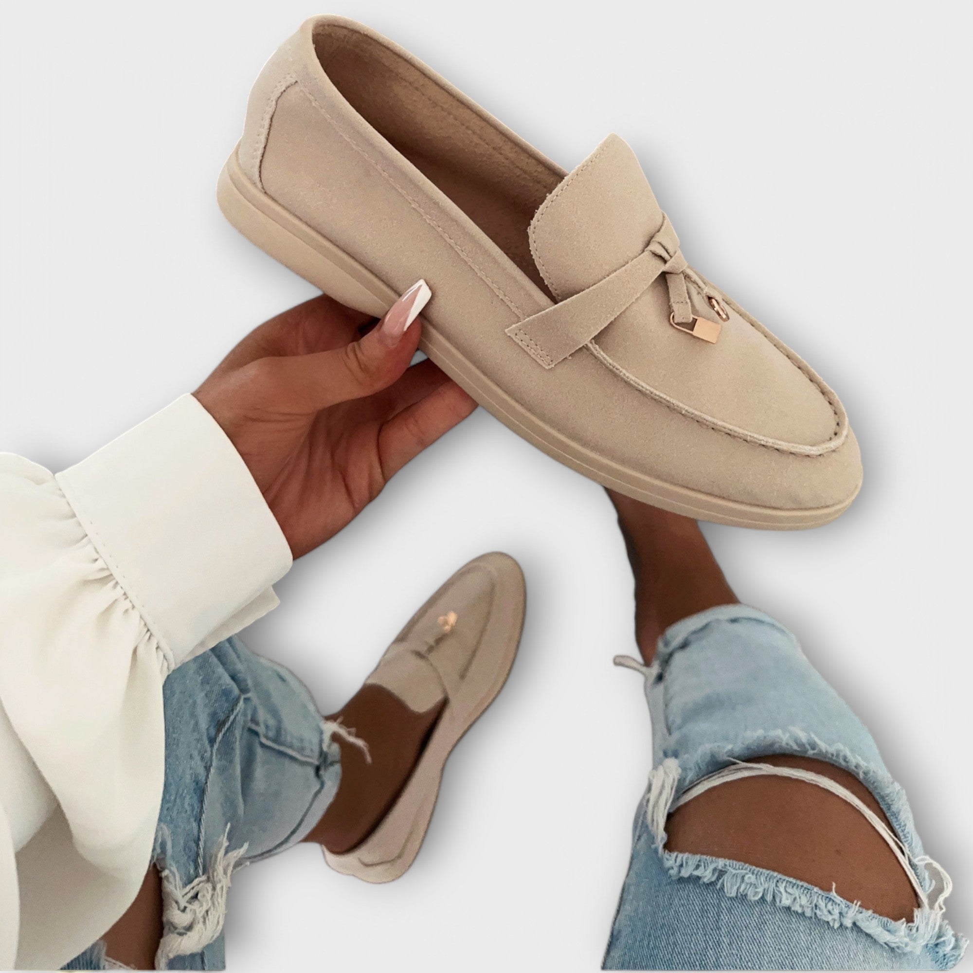 Beiger Sieglind-Loafer mit Schnalle
