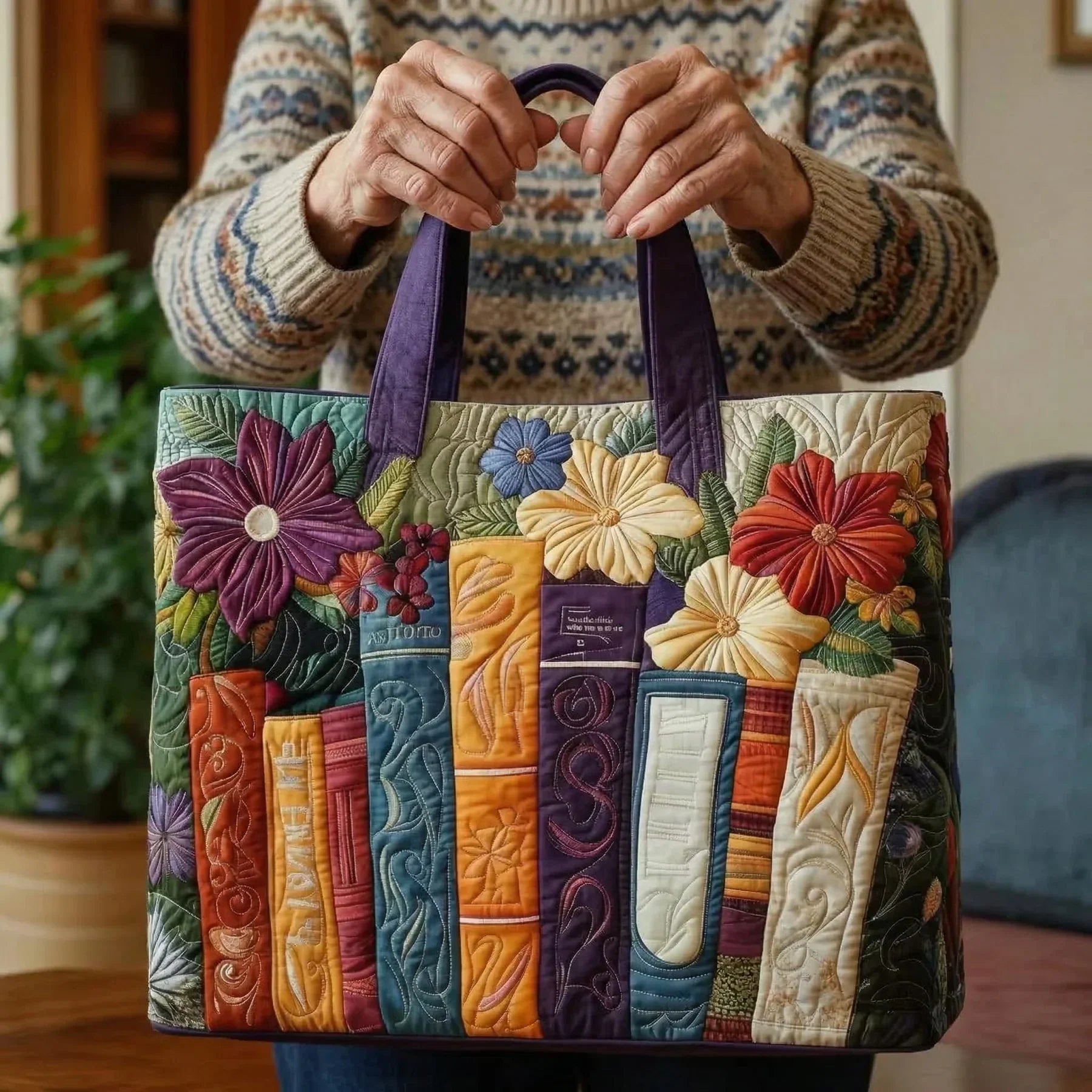Handgefertigte Tasche - für Bücherliebhaber