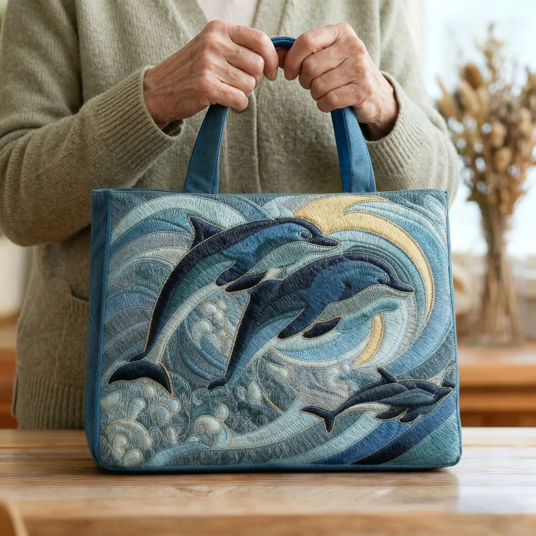 Handgefertigte Tasche - Meeresdelfin