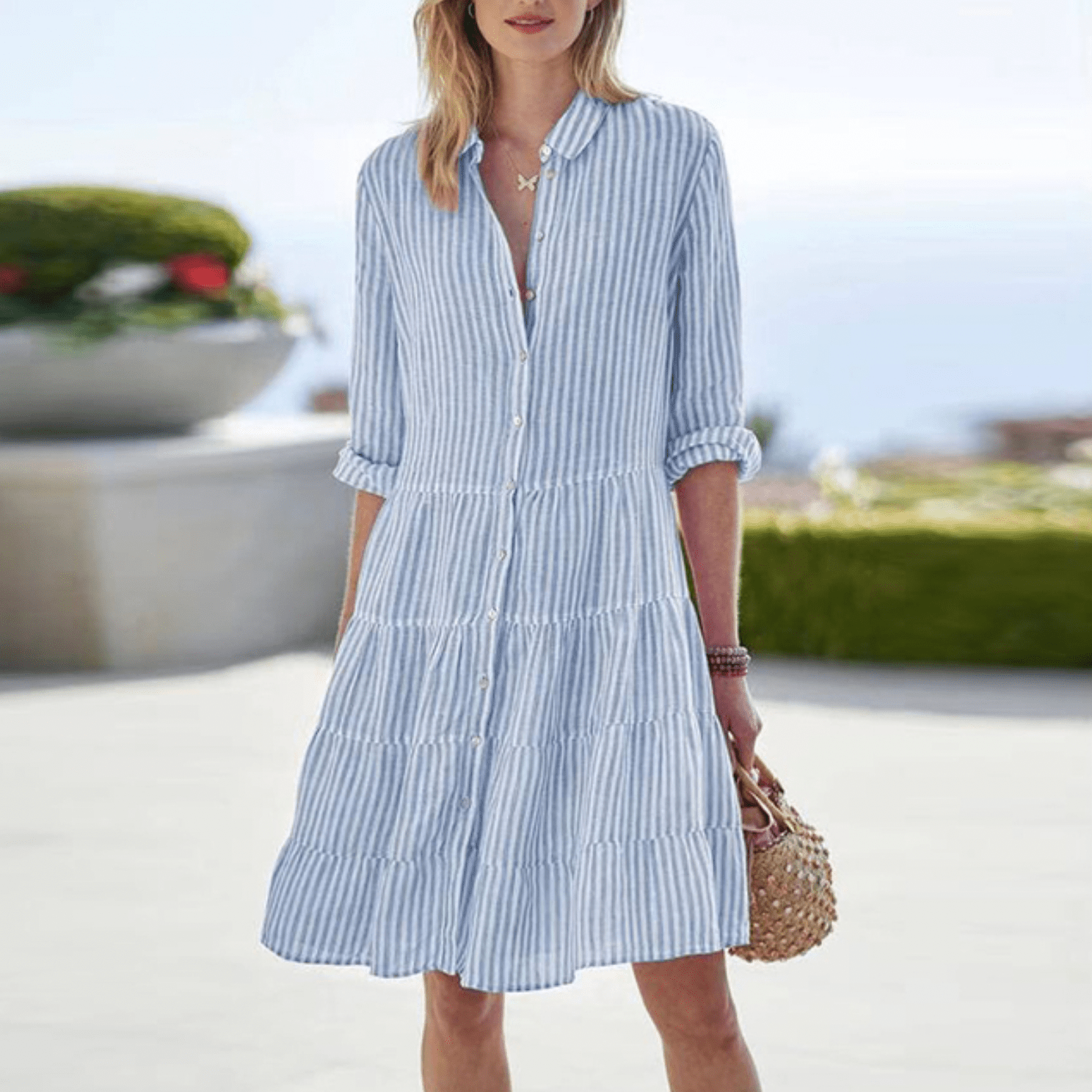 LOLITA | LUFTIGES KÜSTENSTREIFENKLEID