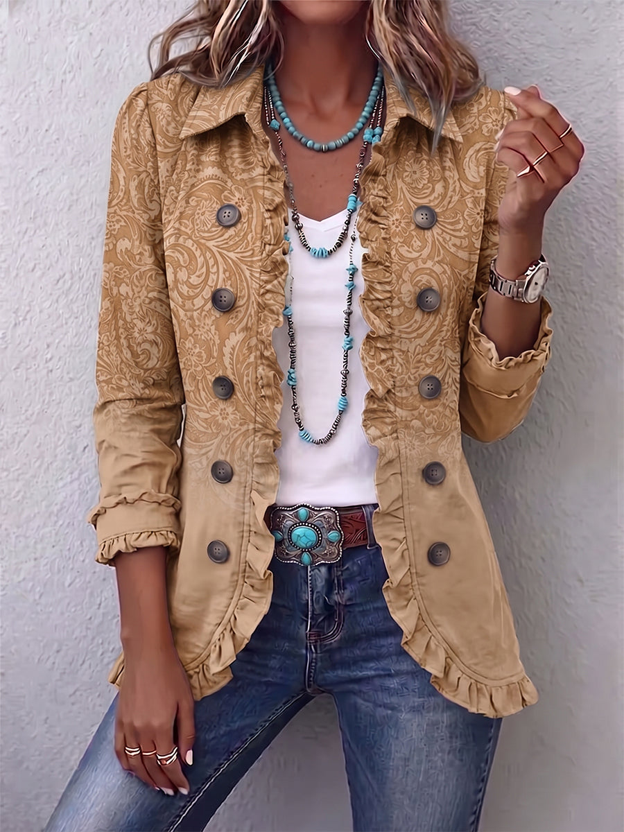 Charlotte | Rüschenjacke mit Westernmuster