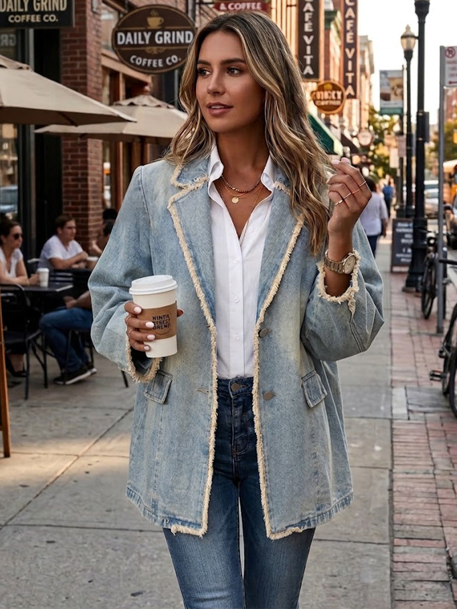 Wilma | Oversize-Blazer im Vintage-Stil mit offenen Kanten