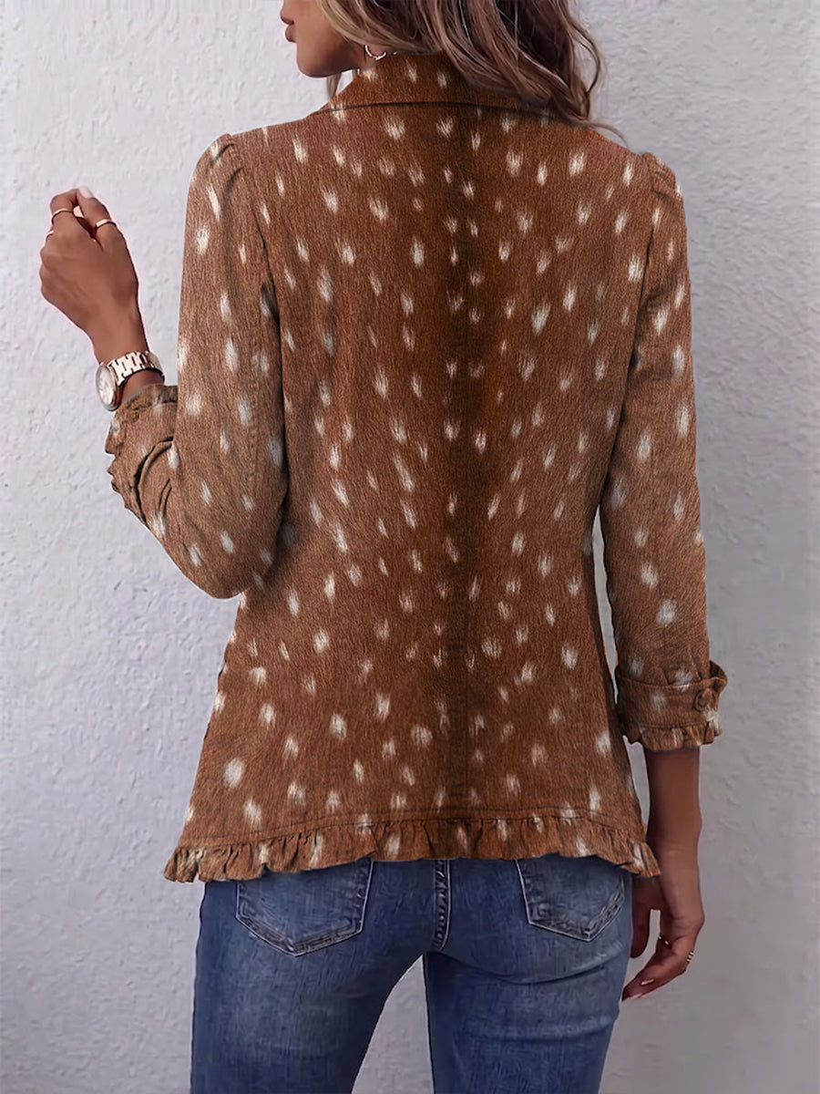 Amelie | Bohemian-Rüschenjacke mit Tiermuster