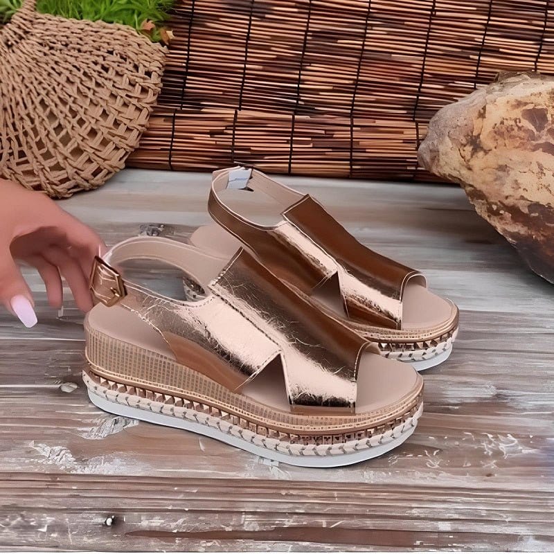 Baylie - Stilvolle Metallic-Sandalen