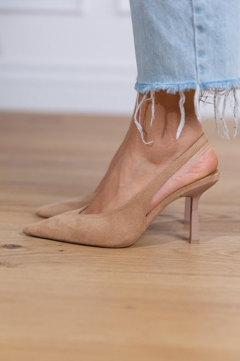 Marlena - Nudefarbene Slingback-Pumps mit Absatz