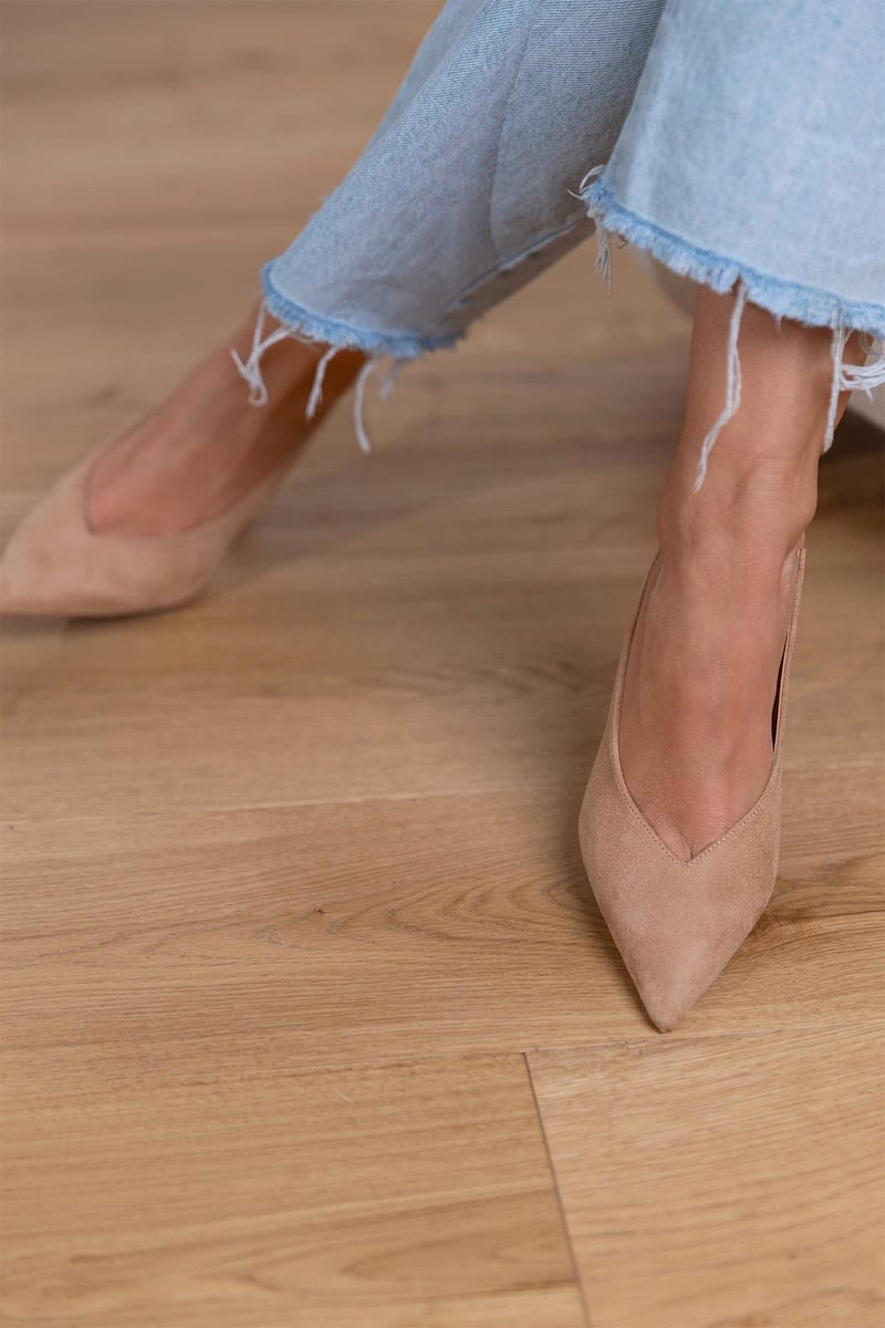 Marlena - Nudefarbene Slingback-Pumps mit Absatz