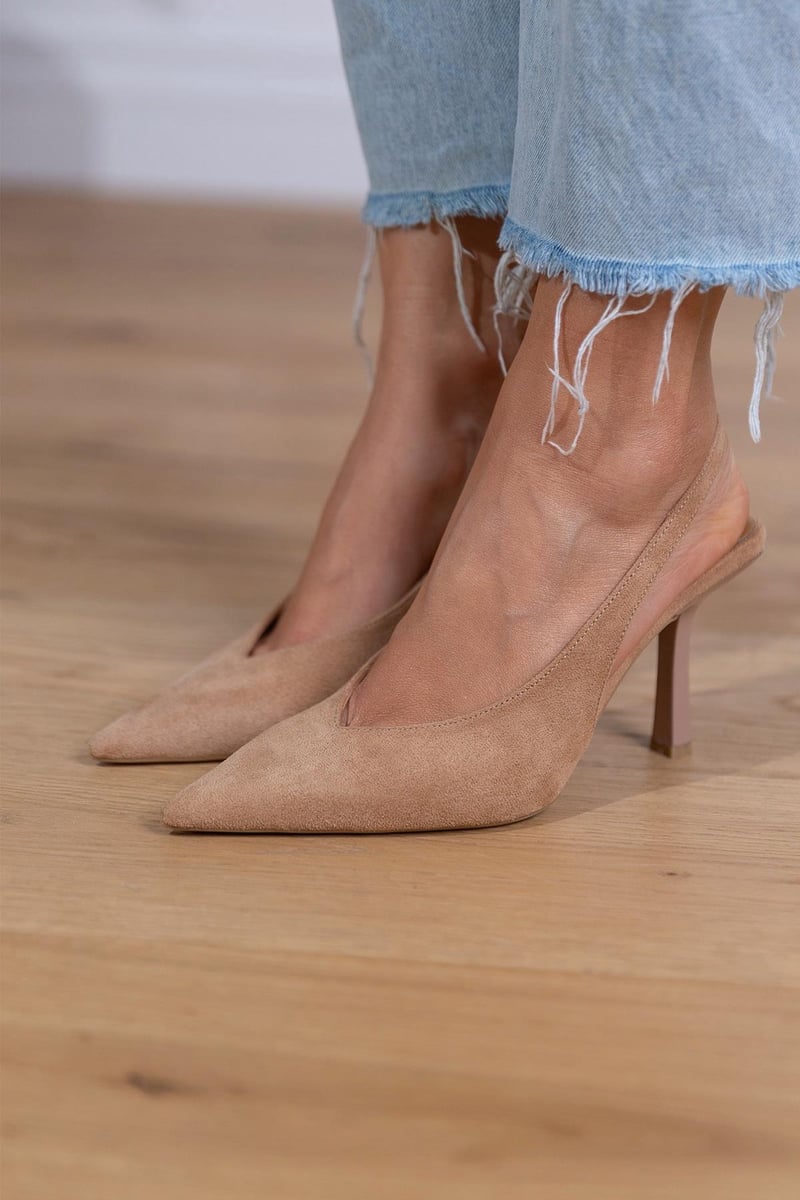 Marlena - Nudefarbene Slingback-Pumps mit Absatz
