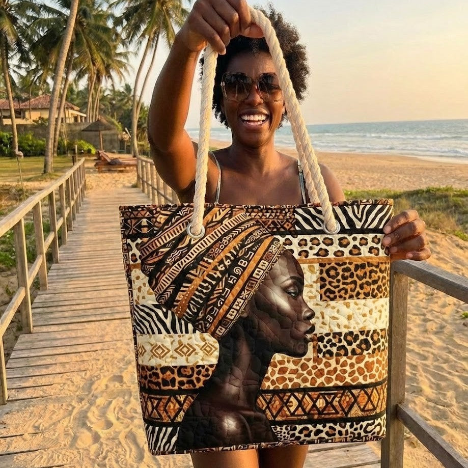 Handgefertigte Strandtasche | Melaninkönigin