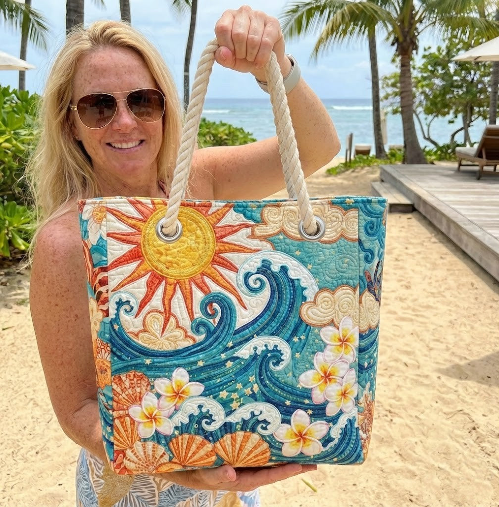 Handgefertigte Strandtasche | Wärmer Heiligenschein